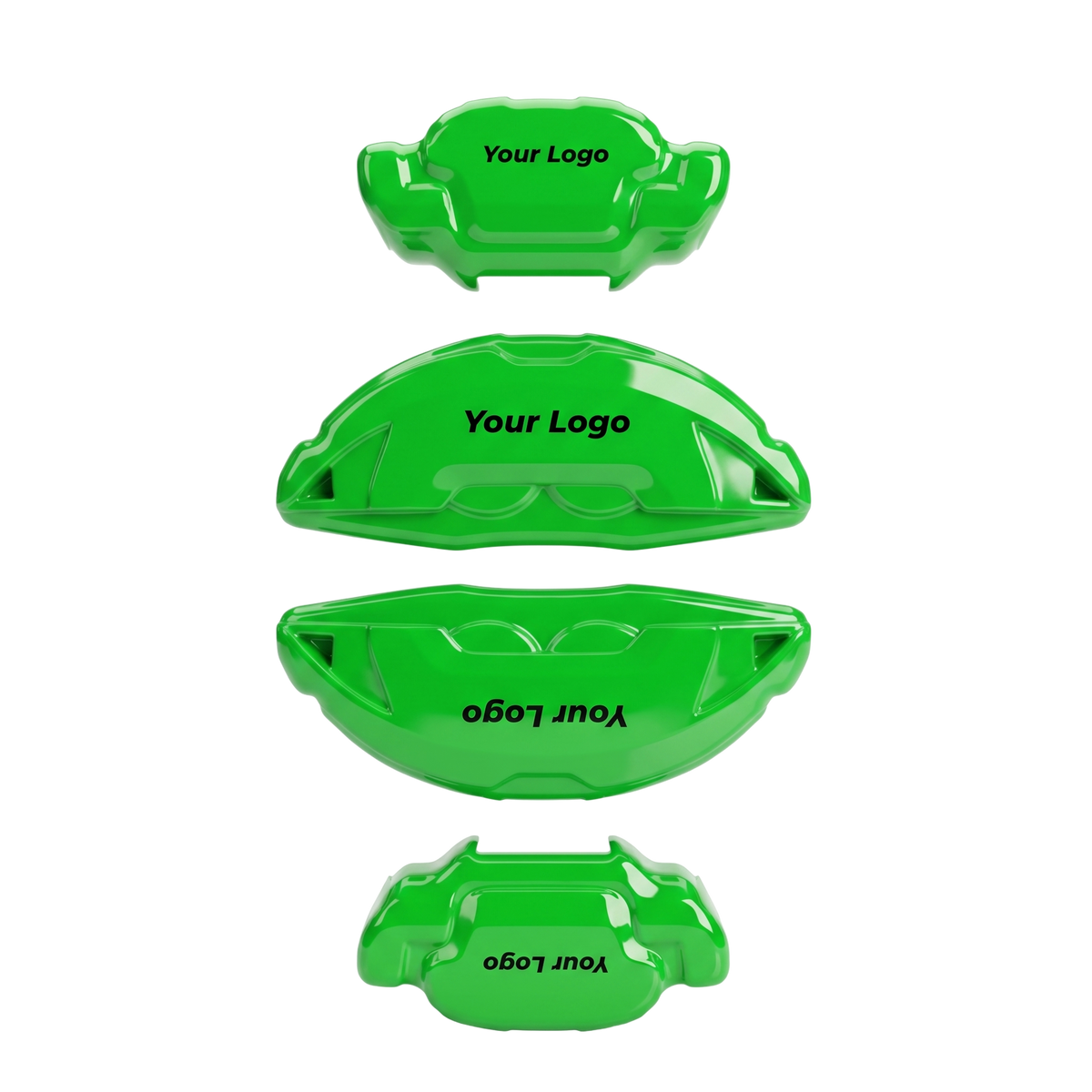 Green caliper covers — close-up of the finish