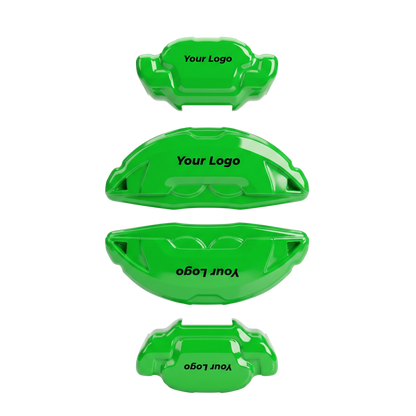 Green caliper covers — close-up of the finish