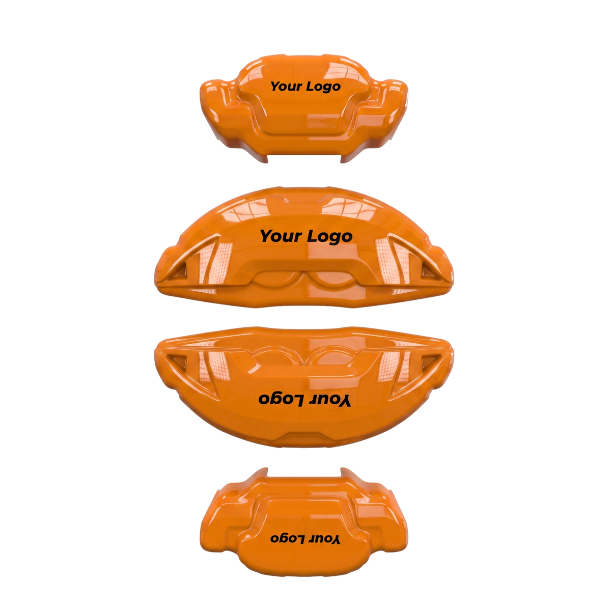 Orange caliper covers — close-up of the finish