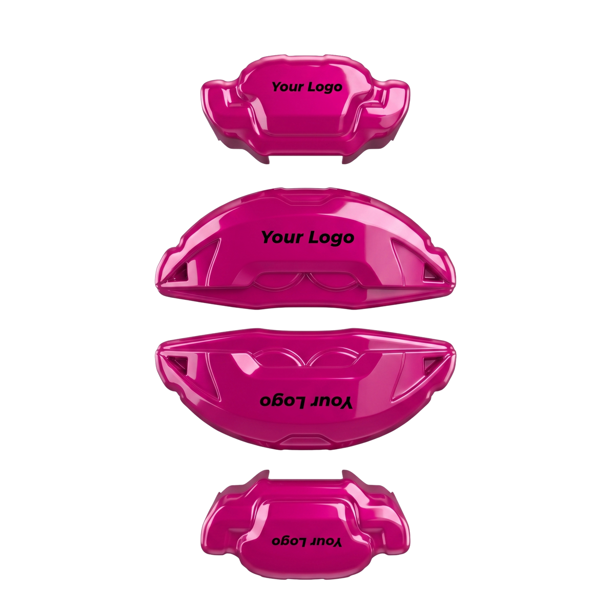 Pink caliper covers — close-up of the finish