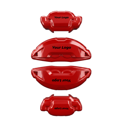 Red caliper covers — close-up of the finish