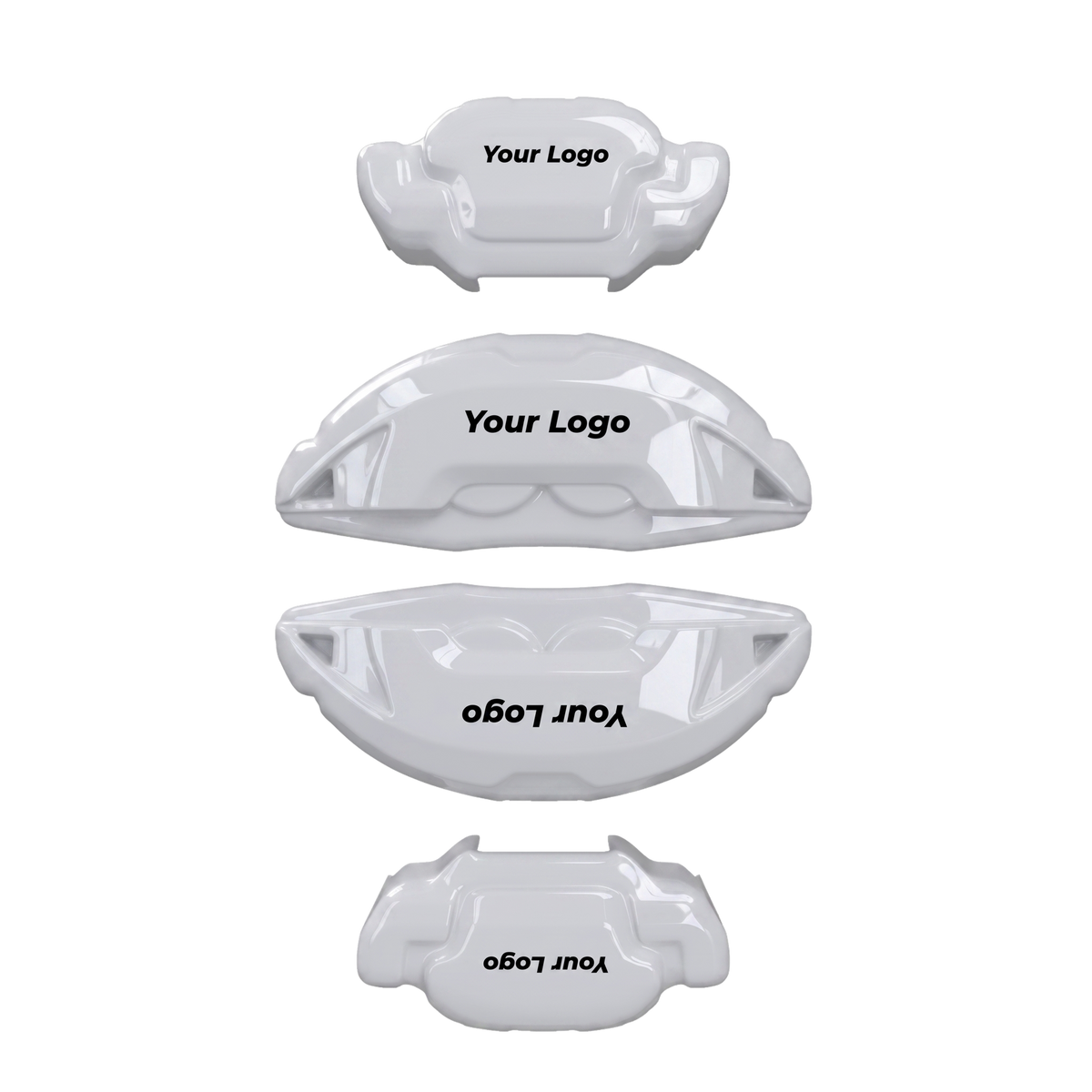 White caliper covers — close-up of the finish