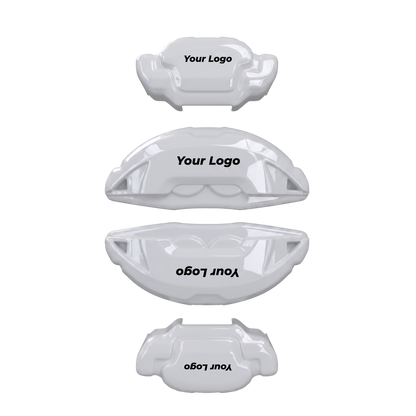White caliper covers — close-up of the finish