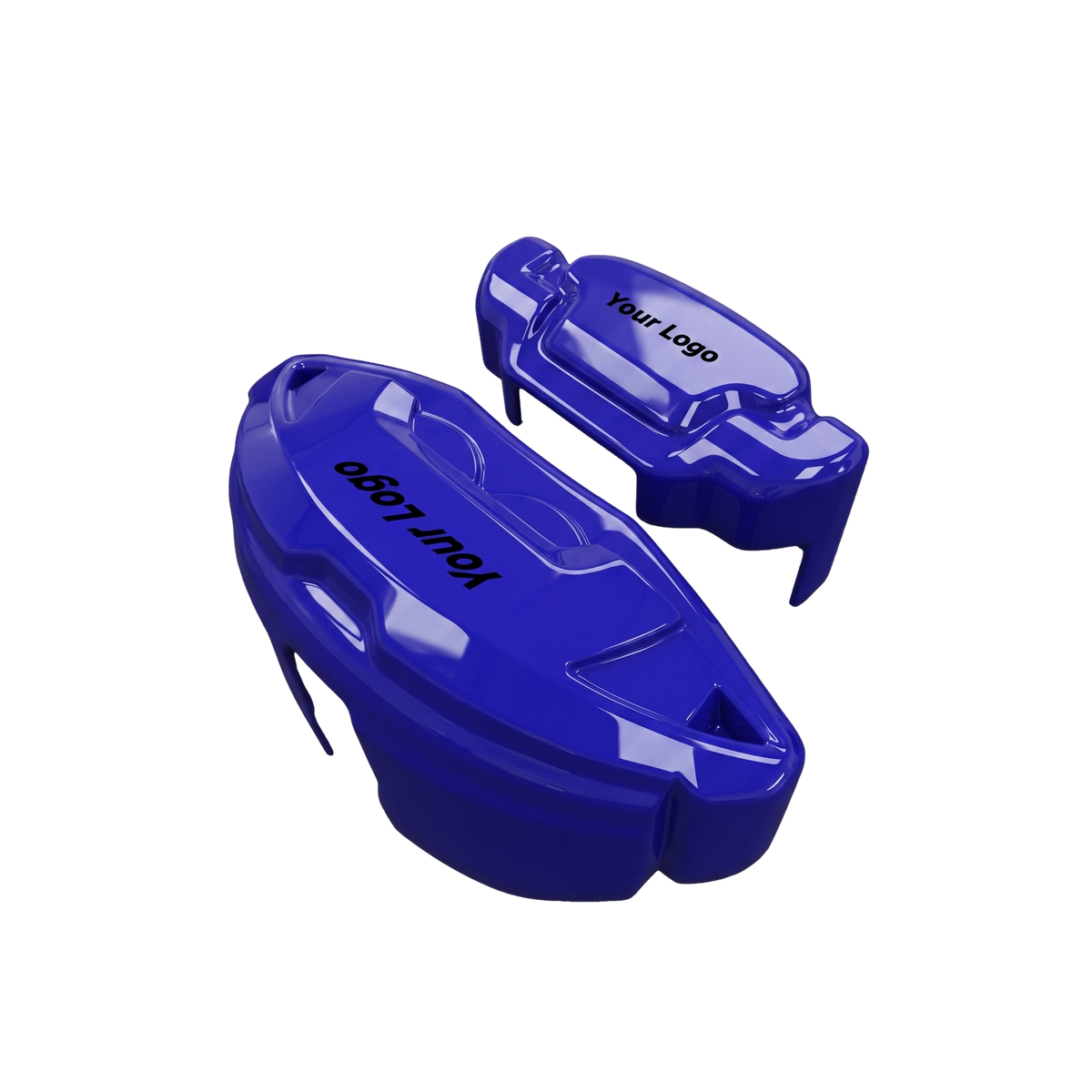 Blue caliper covers seen through the wheel spokes