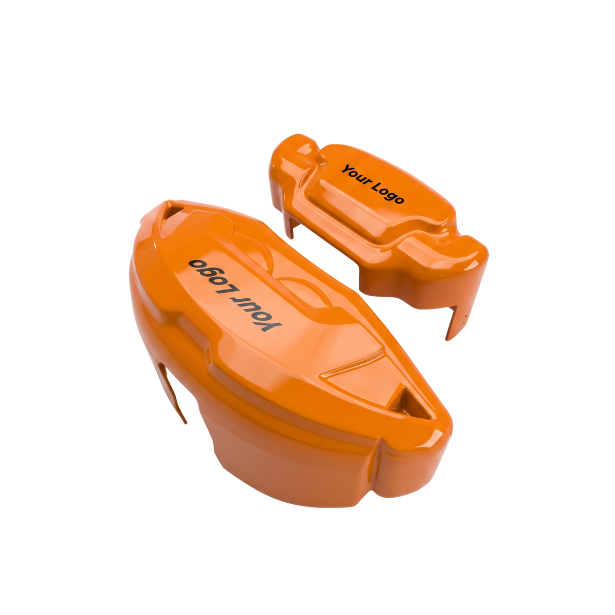Orange caliper covers seen through the wheel spokes