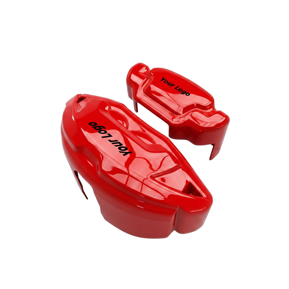 Red caliper covers seen through the wheel spokes