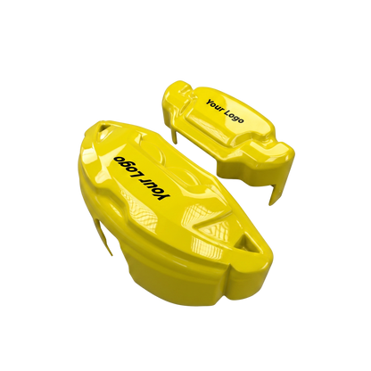 Yellow caliper covers seen through the wheel spokes