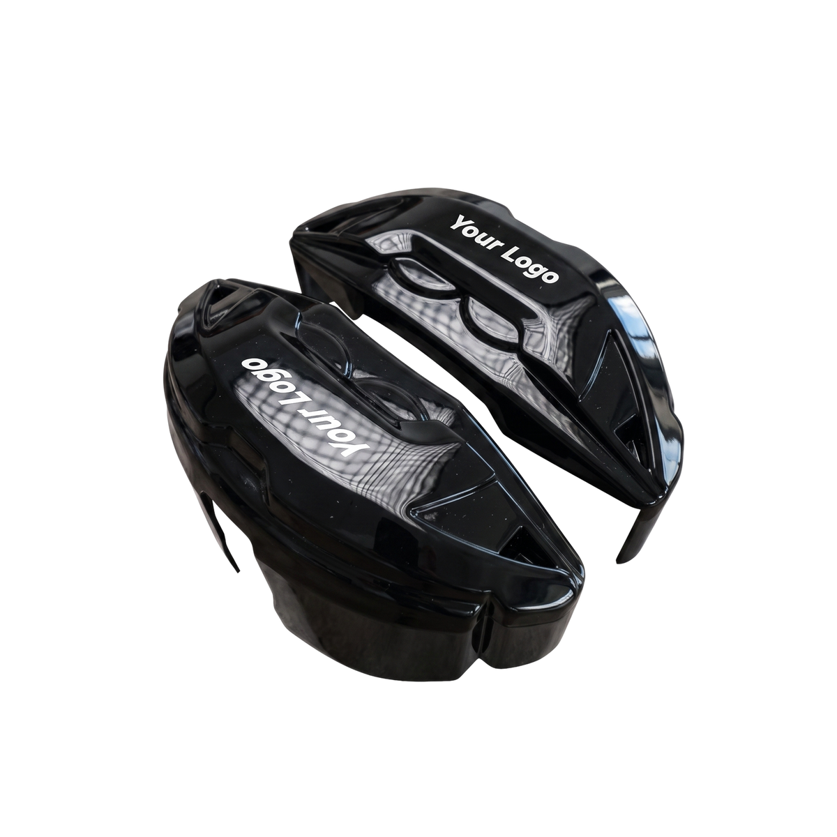 Black brake caliper covers — side angle