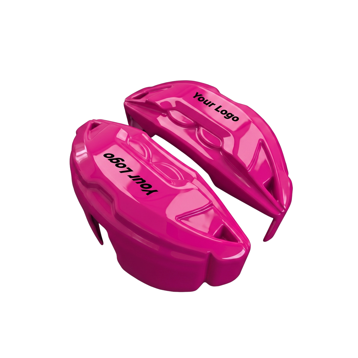 Pink brake caliper covers — side angle