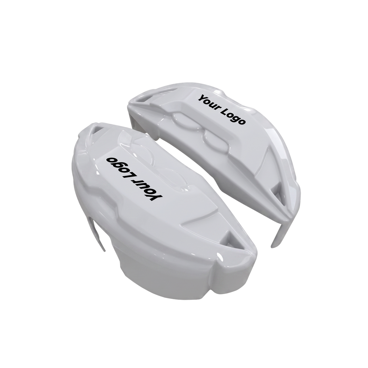 White brake caliper covers — side angle