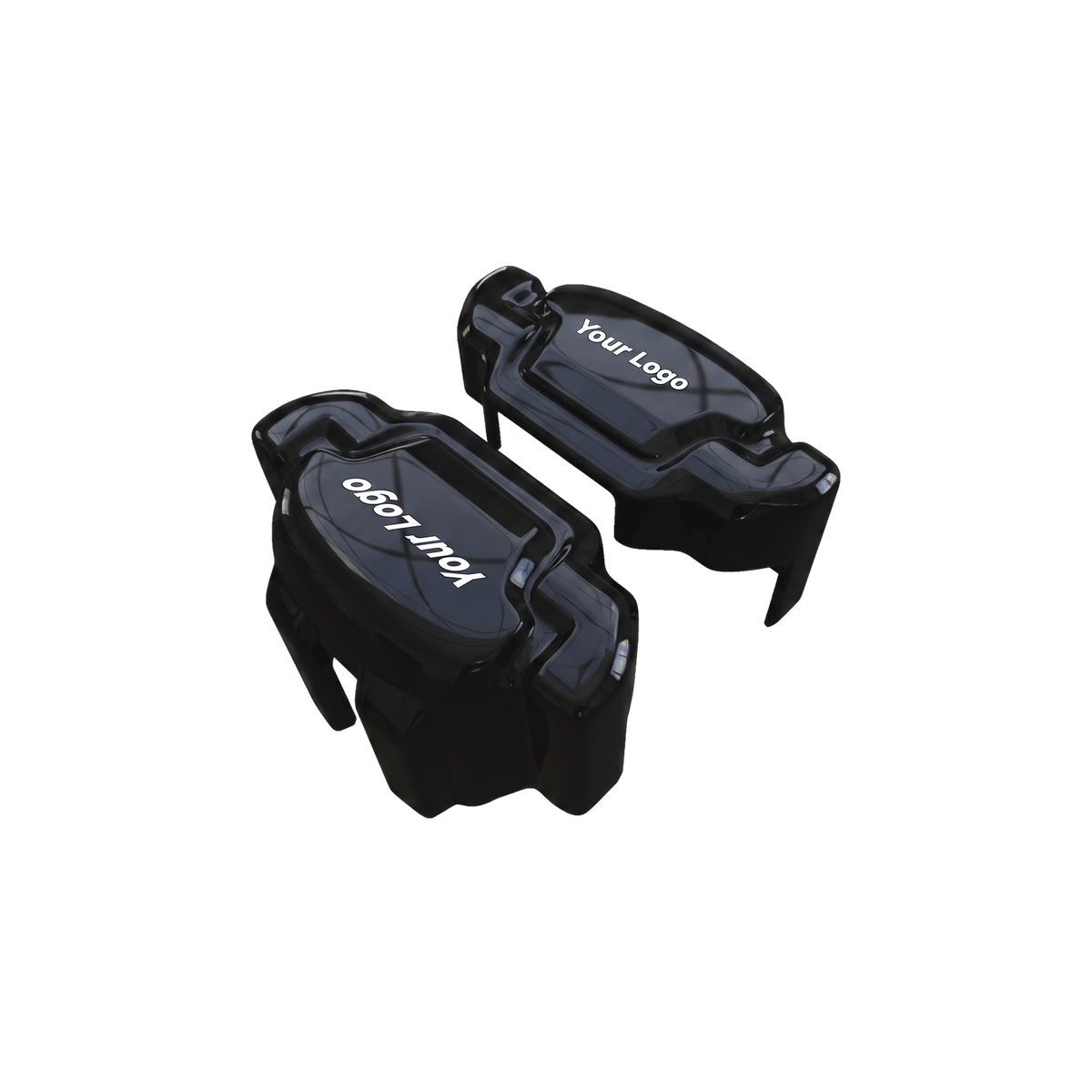 Black caliper covers — detail of the fit over the factory caliper