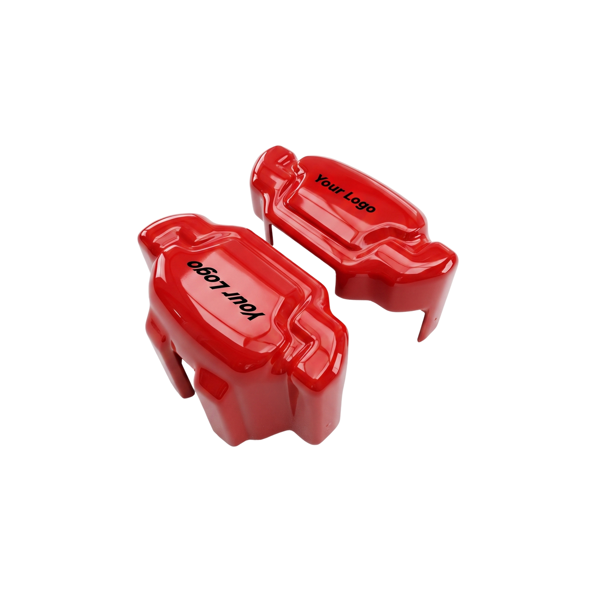 Red caliper covers — detail of the fit over the factory caliper